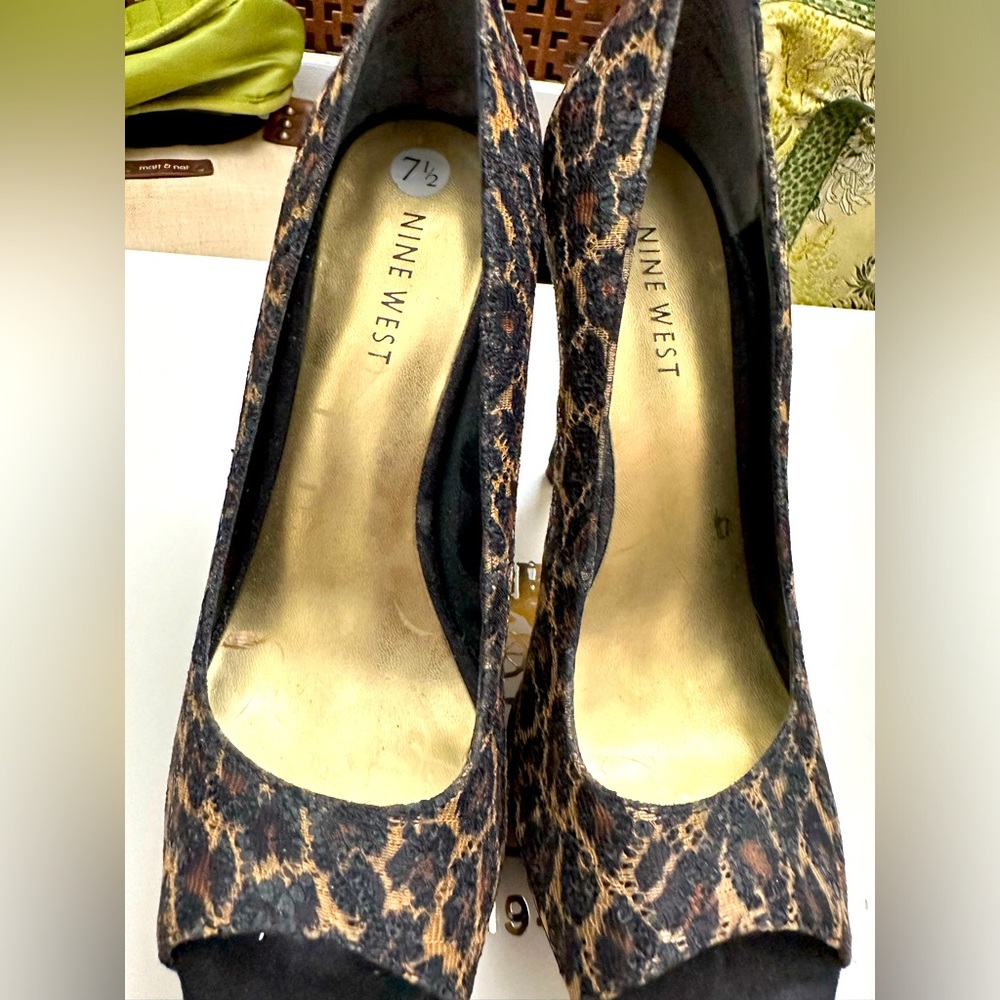 Nine West leopard print heels
